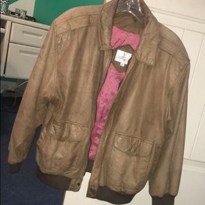 Medium Brown leather Nordstrom jacket with pockets